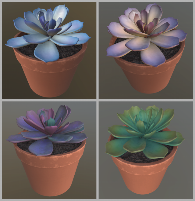 flower with 4 different texture variations Modèle 3D .c4d .max .obj .3ds .fbx .stl .blend 