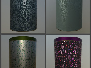 decoration canister low-poly with 4 texture variations 3D Model