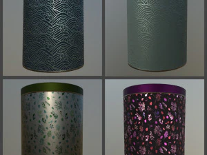 Dekorationskanister Low-Poly mit 4 Texturvarianten 3D Modell