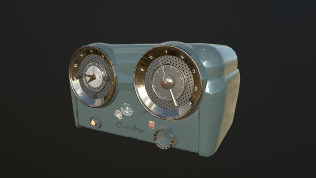 low-poly pbr vintage radio 3D Model .c4d .max .obj .3ds .fbx .stl .blend 