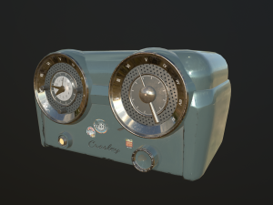 low-poly pbr vintage radio 3D Model