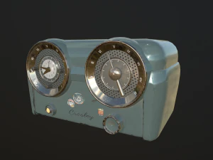 लो-पॉली पीबीआर विंटेज रेडियो 3D मॉडल