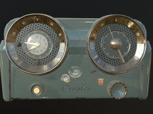 low-poly pbr vintage radio 3D Model