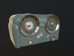 low-poly pbr vintage radio 3D Model