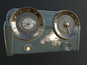 low-poly pbr vintage radio 3D Model