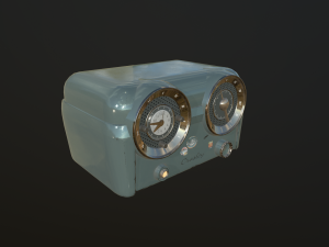 low-poly pbr vintage radio 3D Model