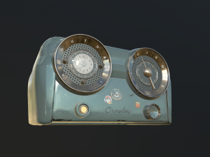 low-poly pbr vintage radio 3D Model