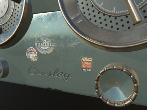 low-poly pbr vintage radio 3D Model