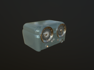 low-poly pbr vintage radio 3D Model