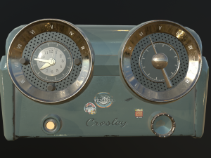 low-poly pbr vintage radio 3D Model