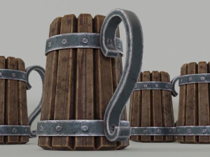 中世纪啤酒杯 3D 模型