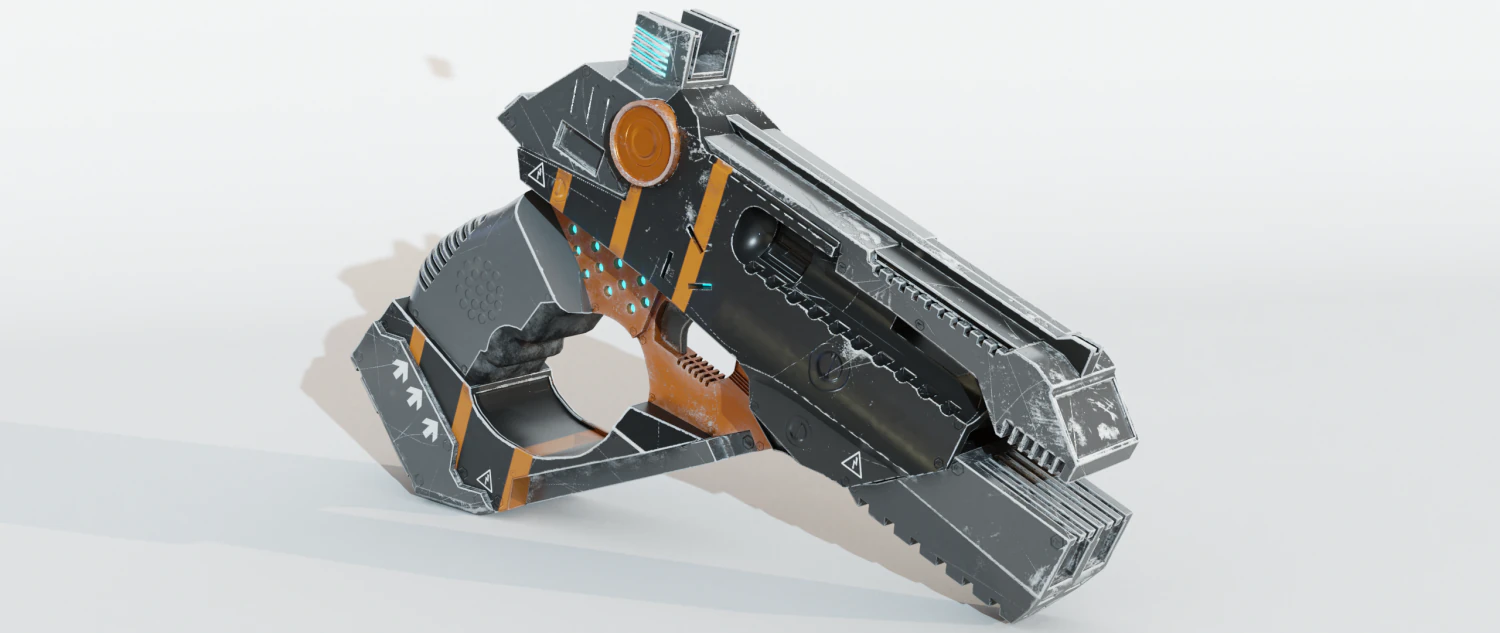 sci-fi pistol 3D Model .c4d .max .obj .3ds .fbx .stl .blend