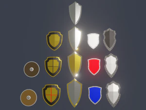 쉴드 팩 로우 폴리 3D 모델