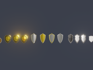 shield pack low poly Model 3D