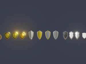 shield pack low poly 3D Model