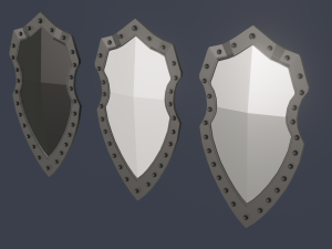 shield pack low poly Model 3D