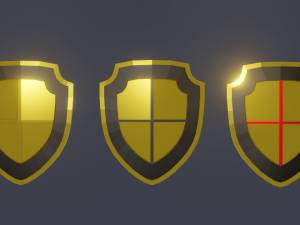 shield pack low poly Model 3D