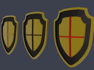 shield pack low poly Model 3D