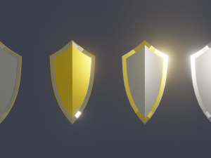 shield pack low poly Model 3D