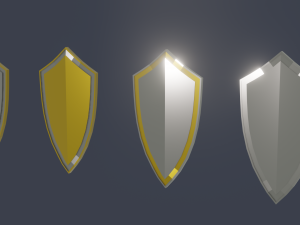 shield pack low poly Model 3D