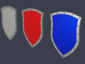 shield pack low poly Model 3D