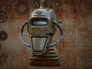 steampunk robot head free low-poly 3D Модель