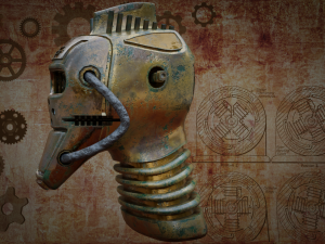 steampunk robot head free low-poly 3D Модель