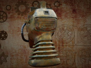 steampunk robot head free low-poly 3D Модель