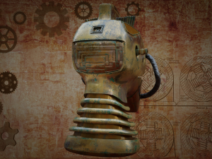 steampunk robot head free low-poly 3D Модель