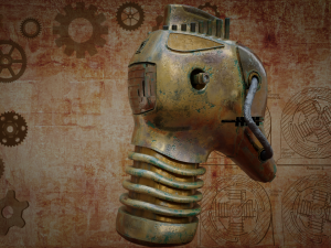 steampunk robot head free low-poly 3D Модель