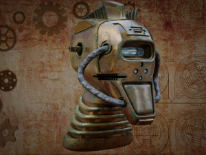 steampunk robot head free low-poly 3D Модель