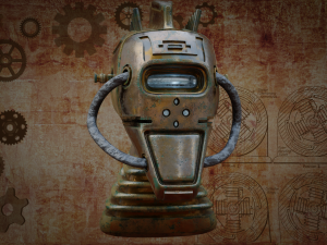 steampunk robot head free low-poly 3D Модель