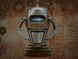 steampunk robot head free low-poly 3D Модель
