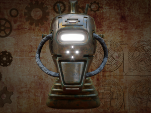 steampunk robot head free low-poly 3D Модель