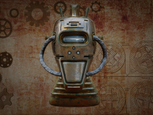 steampunk robot head free low-poly 3D Модель