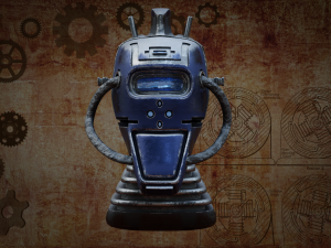 steampunk robot head free low-poly 3D Модель