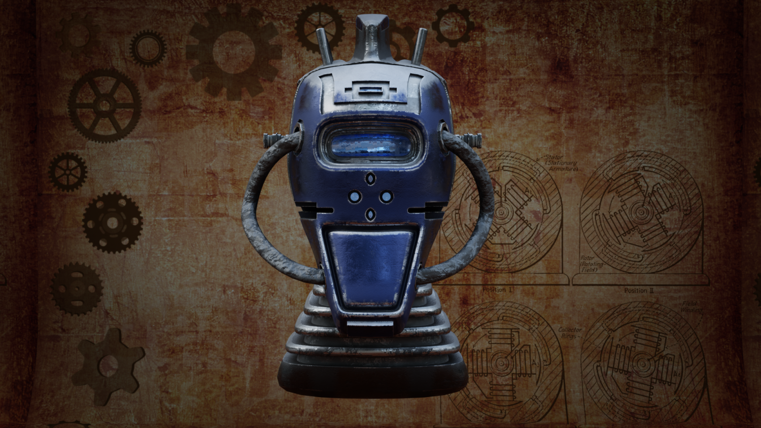 Steampunk Robot Head Free Low-Poly 3D Модель In Другое 3DExport