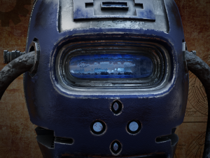 steampunk robot head free low-poly 3D Модель