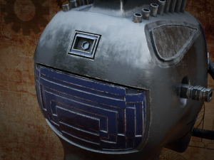 steampunk robot head free low-poly 3D Модель
