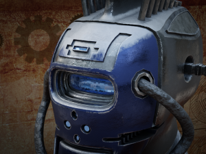 steampunk robot head free low-poly 3D Модель