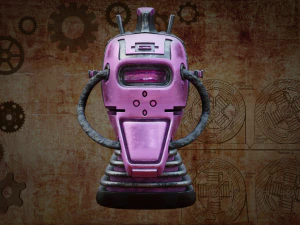 steampunk robot head free low-poly 3D Model