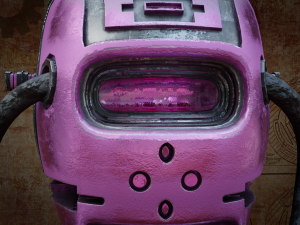 steampunk robot head free low-poly 3D Модель