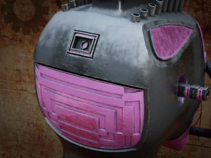 steampunk robot head free low-poly 3D Модель