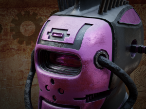 steampunk robot head free low-poly 3D Модель