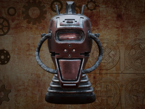 steampunk robot head free low-poly 3D Модель