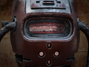 steampunk robot head free low-poly 3D Модель