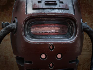 steampunk robot head free low-poly 3D Model