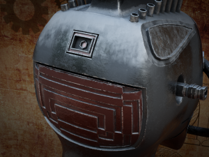 steampunk robot head free low-poly 3D Модель