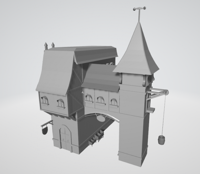medieval house lowpoly 3D-Modell .c4d .max .obj .3ds .fbx .stl .blend 