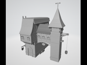 medieval house lowpoly 3D 模型